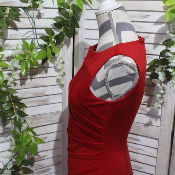 Calvin Klein Sleeveless Sheath Dress with Sunburst - Picture 15 of 16